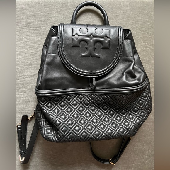 NWOT Black Leather Tory Burch Backpack - Picture 4 of 9